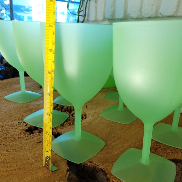 Frosty Mint Green Plastic Stemware - Picture 2 of 12